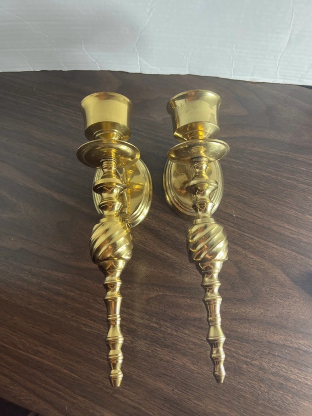 Brass Wall Sconce Candle Holders - Gold Finish
